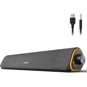 Bluetooth Computer Speakers, 3.5mm Sound Bar For Desktop Monitor, Wired USB Powered & Colorful LED Lights with Switch Button, Surround Sound Soundbar For Computer