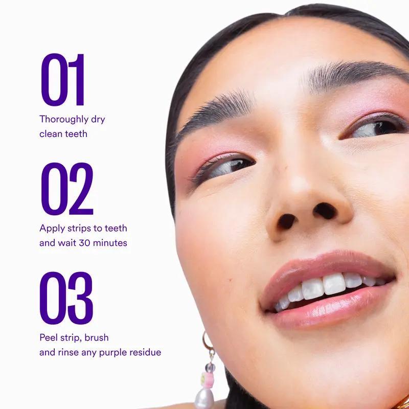 Hismile V34 Purple Multi-Pack Purple Whitening Strips - 14 Applications for 30min Yellow Teeth Stain Correction & Effective Colour Enhancement