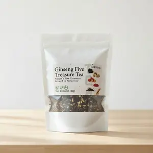 Ginseng Five-Treasure Herbal Tea Blend – Red Date & Wolfberry Infusion, Natural Wellness Tea for  Men & Women（100 Cups Scented Tea）