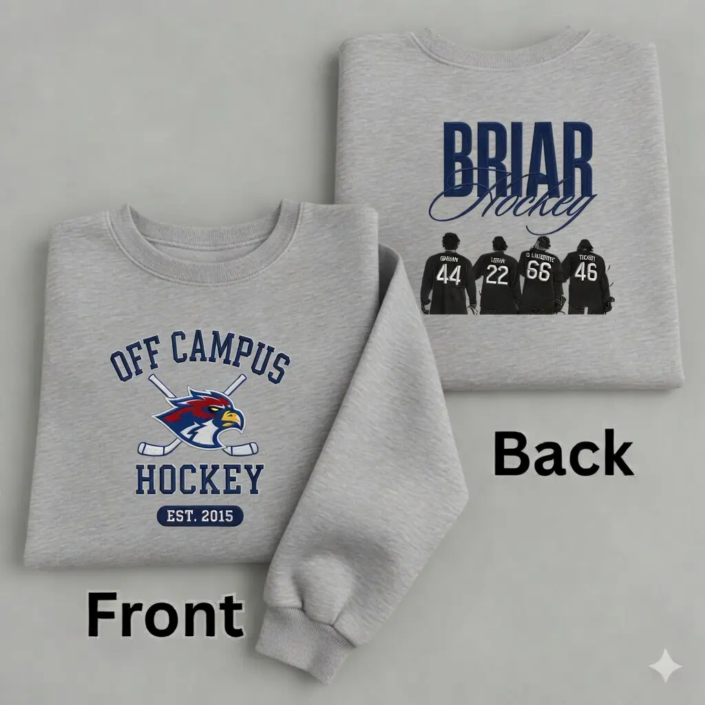 Briar University Graham 44 Embroidered Sweatshirt, Briar University Shirt, Off Campus Series Bookish Hoodie, Hockey Romance Sweatshirt