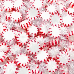 Starlight Peppermint Mints | 1 Pound Bag - Approx. 75 Count | Old Fashioned Hard Candy | Hard Candy Individually Wrapped for Office Bowls & Holiday Buffets