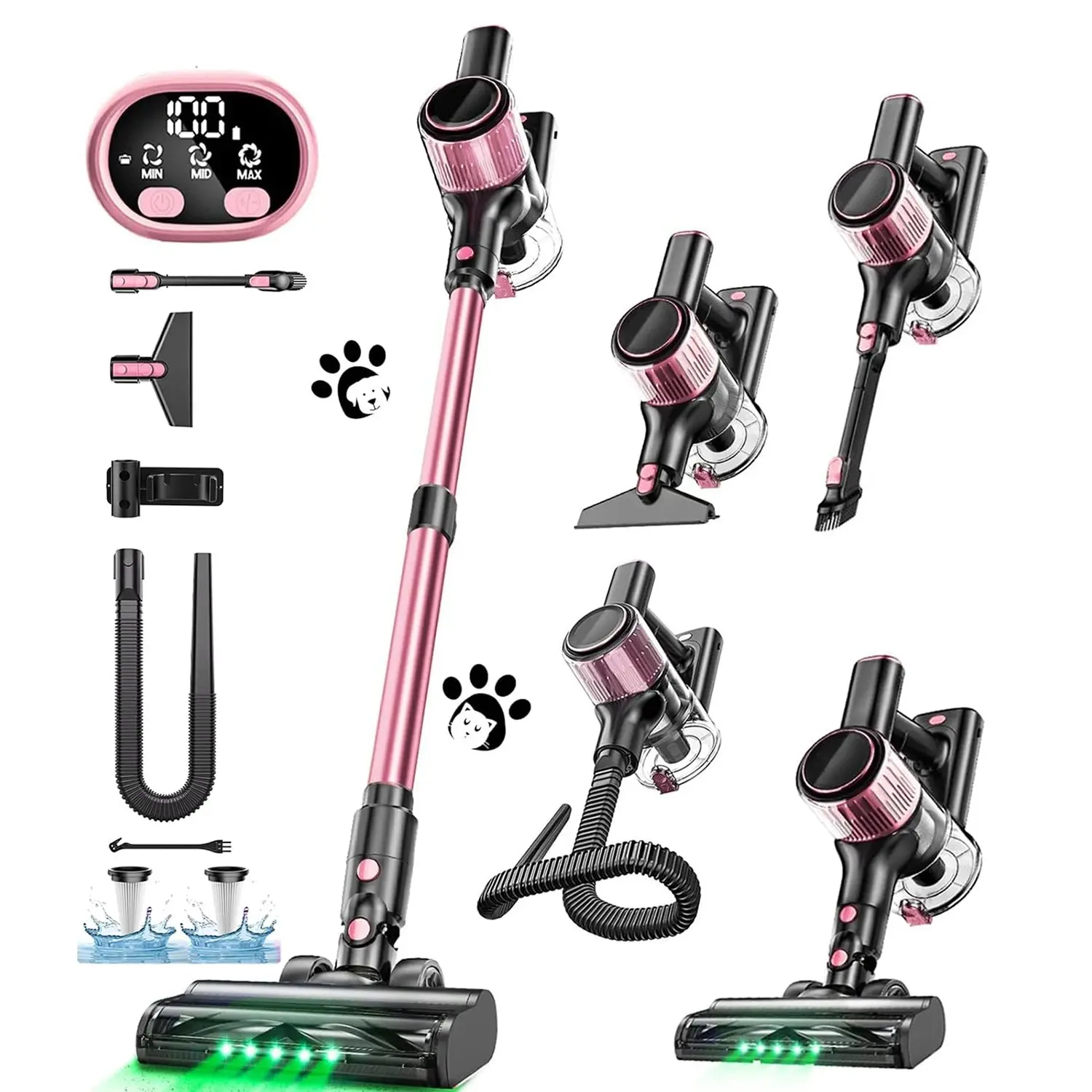 Bagless Cordless Rechargeable Handheld Vacuum Cleaner - 500W Lightweight Powerful Stick Vac, 3-6kg, Hardwood Floor Home Cleaning Tool, 45-Minute Runtime, 24-Month Protection Plan