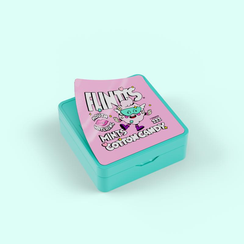 Flintts Mouth Watering Mints: Cotton Candy F-Strength 222, Sugar-Free & Vegan, Dry Mouth Mints