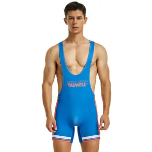 Special training clothes men's wrestling sports onesie Amazon cross-border wholesale men's fitness onesie vest