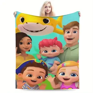 Bubble Guppies cartoon inspired design blanket, warm and comfortable living room, office, sofa decoration, holiday gift for family and friends