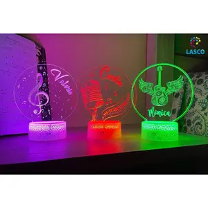 Music Themed Personalized Acrylic Night Light