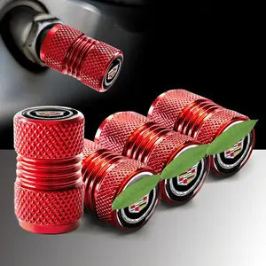 For Cadillac Accessories 4-Piece Aluminum Alloy Tire Valve Caps, Corrosion-Resistant, Dustproof, Waterproof, Durable Metal Caps for Cadillac Models, Cars, Bicycles,Motorcycle, dark