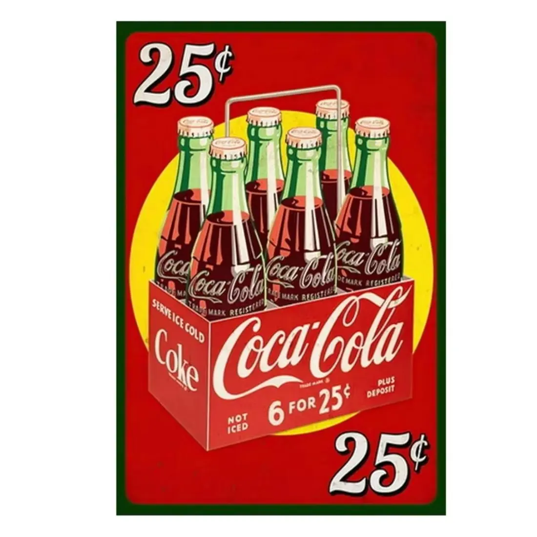 Vintage Coca-Cola Metal Sign, Decorative Wall Sign, Retro Wall Decor Poster for Bar Restaurant Cafe Club, Men's Lounge Decoration, Cold Drinks Message, Home Decor