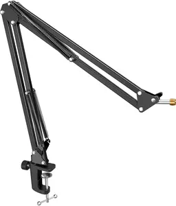 Microphone Arm Stand, FIFINE Suspension Boom Scissor Mic Stand with Heavy Duty Clamp, 3/8" to 5/8" Adapter, for Voice-Over, Gaming, Recording, Studio, Home Office (CS1)