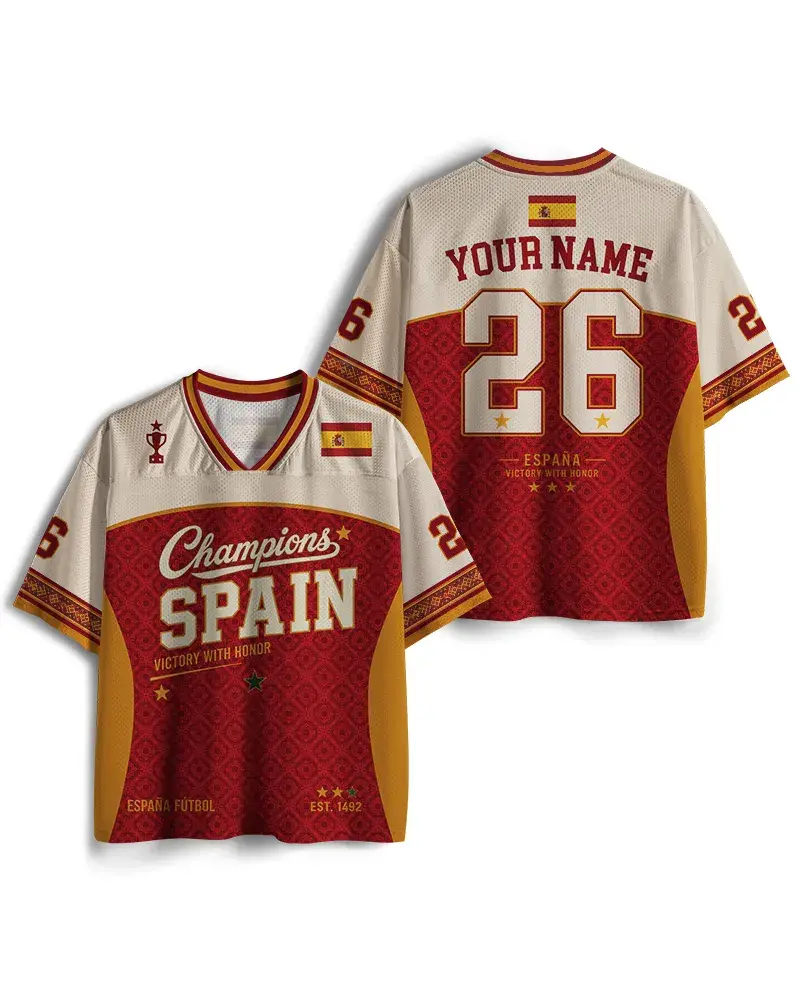 Spain Soccer Heritage Jersey (2026 W.C.): Ultra-Breathable Mesh, Anti-Fade Luxury Print, 100% Cotton Feel & Quick-Dry Tech. The Ultimate Premium Streetwear Gift for Football Fans & Match Day Wearable.