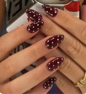 Polka Dot Press On Nails | Custom Colour Hand Painted, Reusable Nail Set