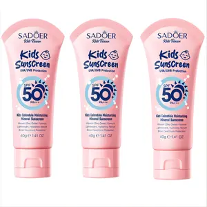 Value 3 Bottles Children Moisturizing Mineral Sun Cream SPF50+ PA++++ Infused Calendula Extract Soothes Delicate Kid Skin Natural Zinc Oxide Effective UV Protection Non-Greasy Comfortable Wear Hydrating Skin All Summer Mild Sunscreen For Sensitive Kids