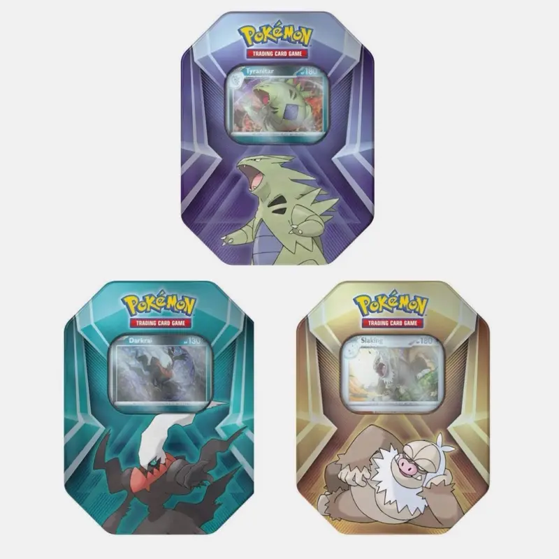 Pokémon Triple Header Collectible Trading Cards Tin - 1 Tin with 3 Booster Packs, Featuring Slaking, Collectible Cards, Card Collectibles