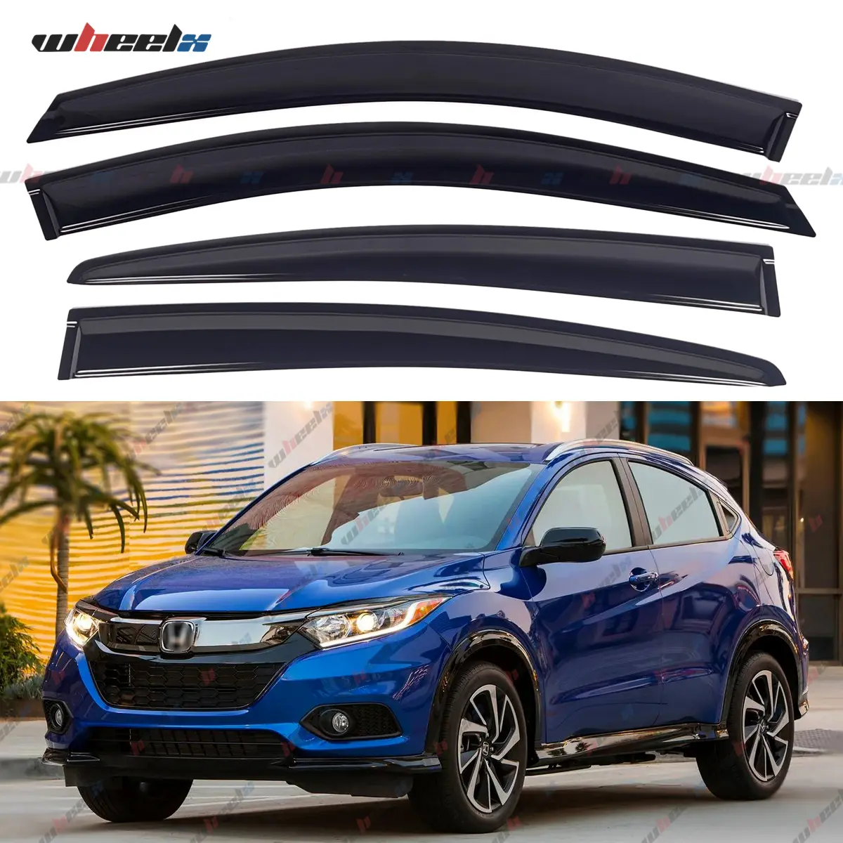 2016-2022 Honda HRV - 4-Piece Acrylic Side Window Visors , Auto Accessories with UV Protection, Scratch-Resistant Weatherproof Sun Shades Air Deflectors w/3M Adhesive