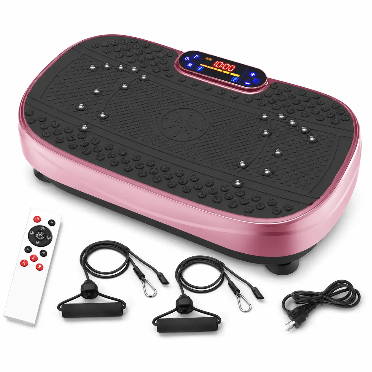 Vibration Plate Fitness Platform Exercise Machine,Sport  for Gym Home Office,RoseRed