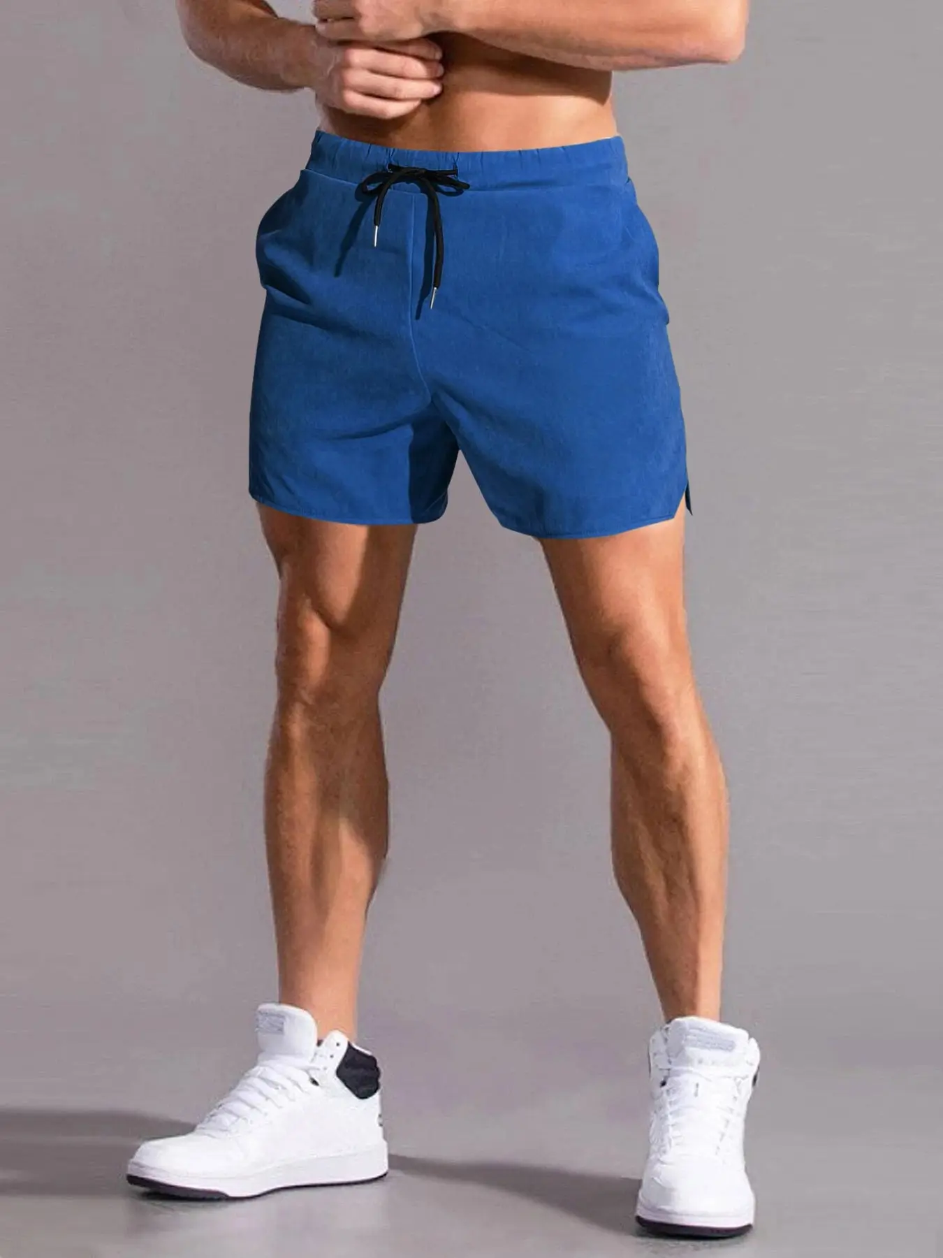 Men's Hybrid Gym-to-Street Multi-Functional Shorts, 4-Way Stretch Athletic Shorts, Drawstring Waist Side Split Casual Running Shorts, Trail Running Shorts, Muscle-Fit Workout Shorts for Gym, Hiking, Summer Sports Shorts for All Occasions, Side Slit Shorts
