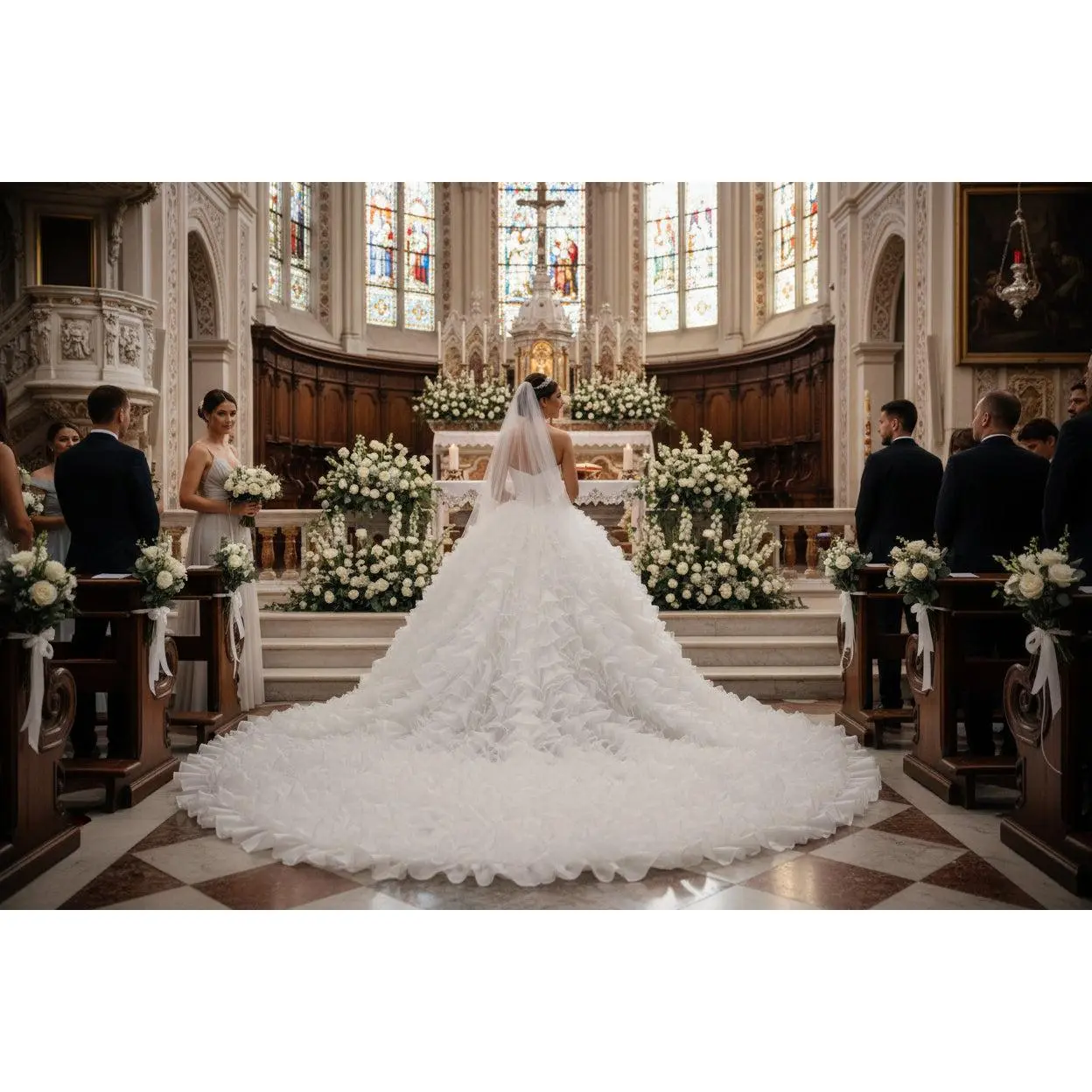 High-end Wedding Dress With Big Tail