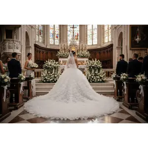 High-end Wedding Dress With Big Tail