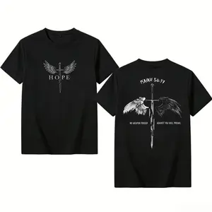 Valentine Shirts Isaiah 54 17 Bible Verse Tee Washed Cotton No Weapon Formed Christian Shirt Sword And Angel Wings Faith Streetwear Graphic Tee Hope Jesus Apparel Church Outfit Gym Pump Cover Halloween Christmas Gift