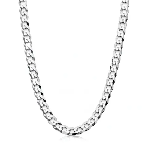 Men's 4MM Sterling Silver 925 Italian Curb Chain Necklace 16" 18" 20" 22" 24" 30"