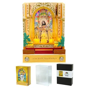 MACTANO Jesus Figures Easter Jesus Decor Original Christian Gift for Baptism Sunday School Faith Lovers 3D Calendar Transparent Acrylic Box Multi Function Religious Ornaments