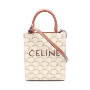 Pre-owned Celine Canvas Shoulder Bags Mini Vertical Cabas Triomphe Coated 2way Bag