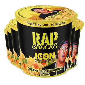Rap Snacks Creamy Chicken Gumbo Ramen Master P 2.25oz Cup (Pack of 6)