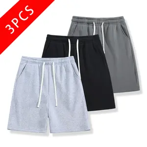 3-pack men’s summer casual athletic shorts, loose straight cut, comfortable and breathable, suitable for running, fitness, training, and other outdoor activities