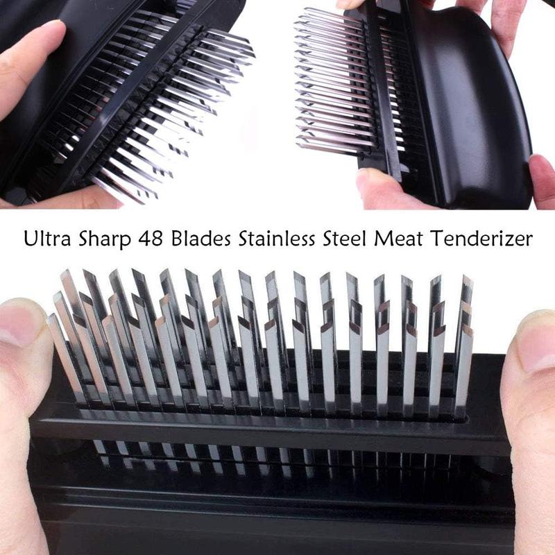 Meat Tenderizer with 48 Stainless Steel Ultra Sharp Needle Blades Heavy Duty Cooking machine for Tenderizing Beef, Turkey, Chicken, Steak, Pork, Fish