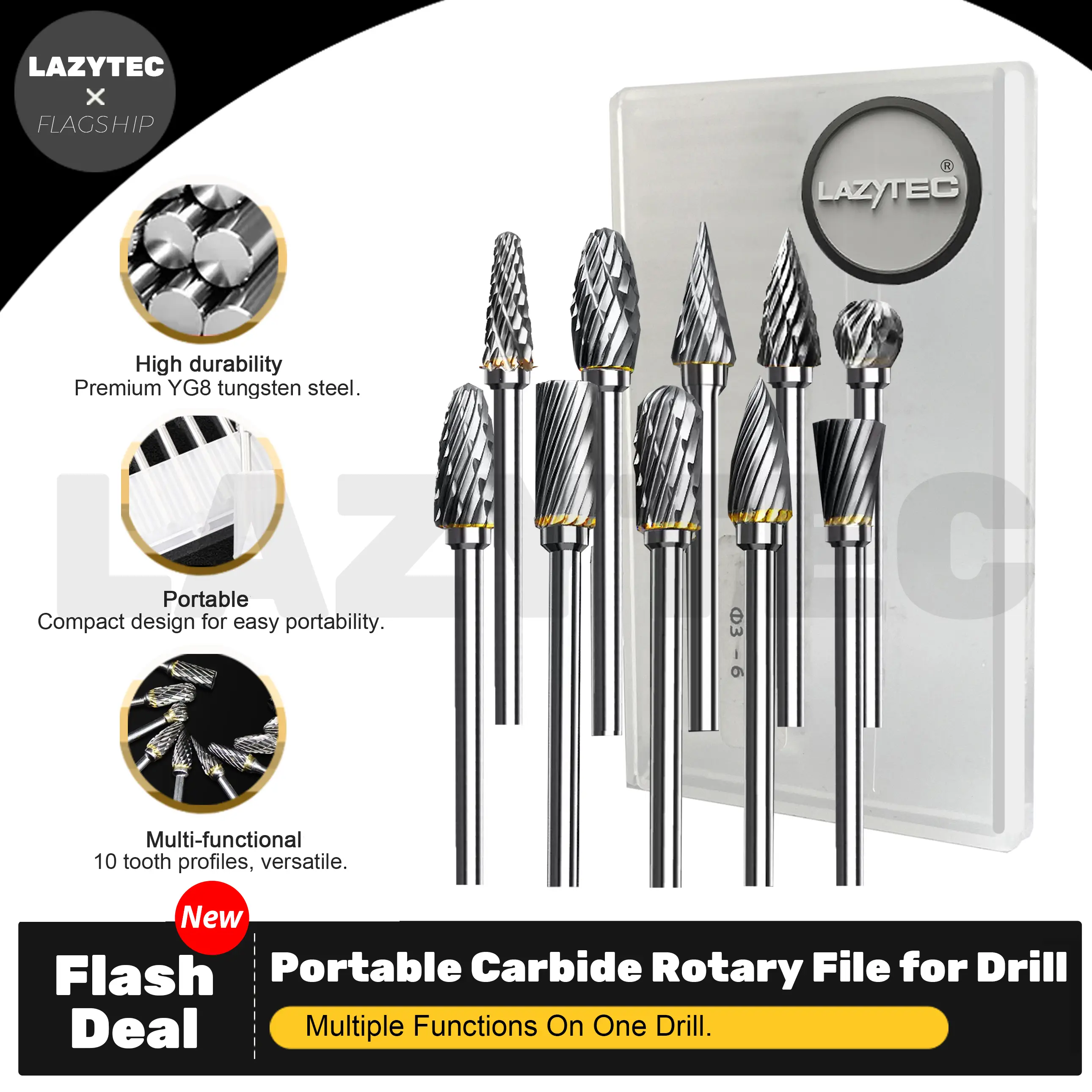 Portable Carbide Rotary File for Drill