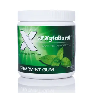 XyloBurst Spearmint Xylitol Gum for Fresh Breath & Oral Health Sugar-Free Chewing Gum with Long-Lasting Spearmint Flavor