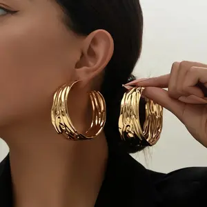 Lxalry Wave Prism Gold Hoop Earrings, Recycled Metal Jewelry with Eco-Conscious Craftsmanship, Hypoallergenic Statement Gift for Day to Night Glamour statementearrings are everything woman luxury