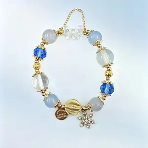 Blue Crystal Bracelet, Stress Relief Jewelry for Beading & Jewelry Making DIY Projects, Intuition Aid, Mind Calming, Communication Enhancing, Sleep Improving, Confidence Boosting