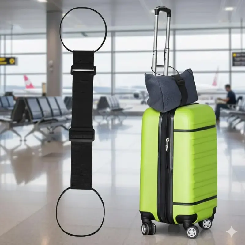 1 adjustable luggage straps, heavy-duty nylon luggage strap and elastic ring, suitable for travel, hands-free travel, protecting additional luggage safety, anti slip, easy to install, reducing travel pressure