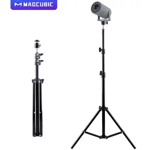 Portable Projector HY300 Pro & Floor Tripod Set, Android 11 Dual WiFi6 290ANSI Allwinner H713 BT5.4 1080P 1280*720P Projector, Practical Desktop Retractable Projector Stand, for Home Cinema, Outdoor