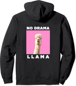 No Drama Llama, Funny Llama Pullover Hoodie - Alizejaqua Shop 86B0CRKXTXRG