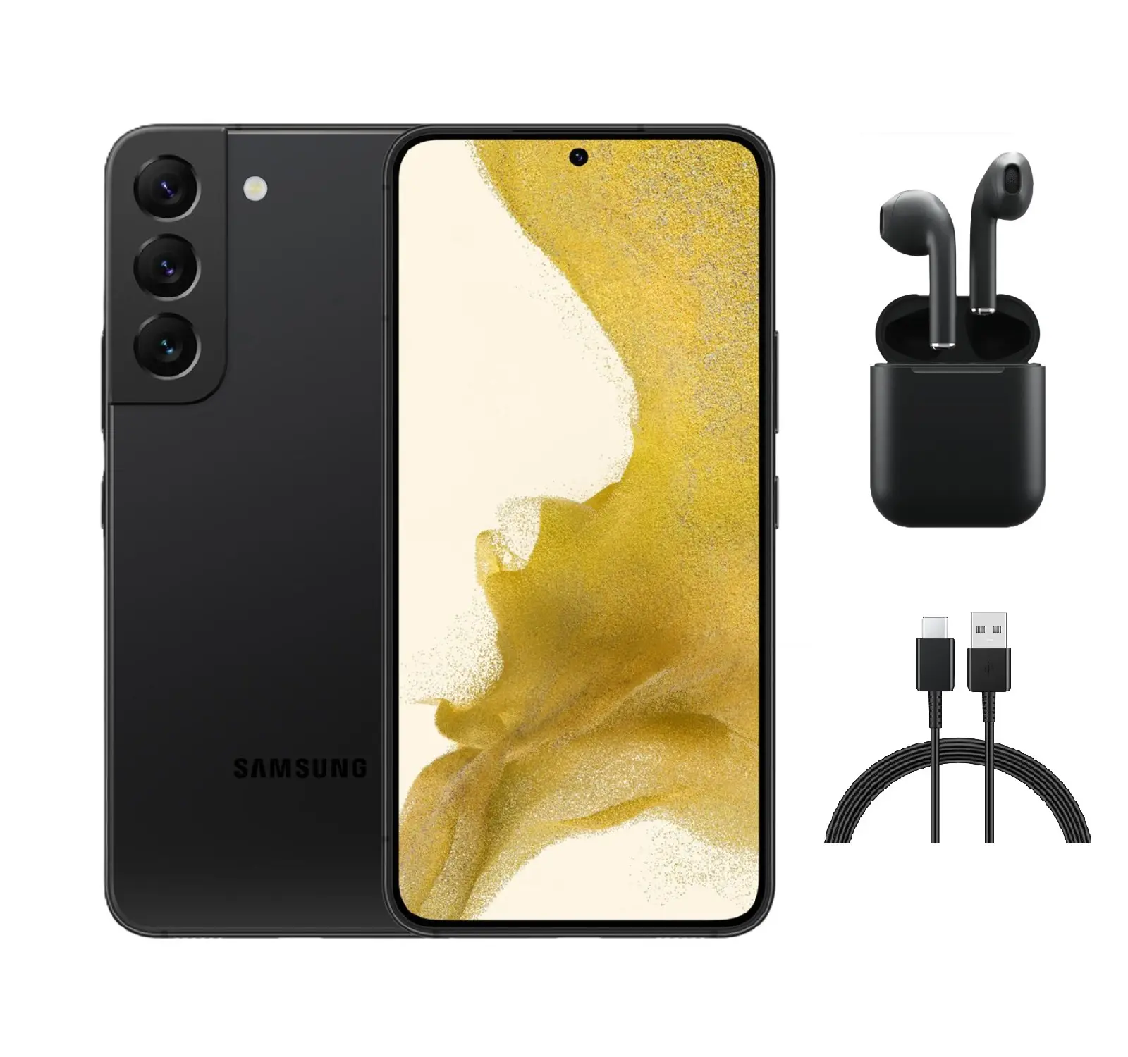 Refurbished Samsung Galaxy S22 5G (Fully Unlocked) S901U Acceptable Condition with Wireless Earbuds & 1 Year Warranty