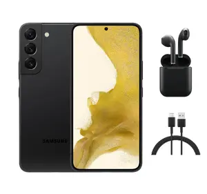 Refurbished Samsung Galaxy S22 5G (Fully Unlocked) S901U Acceptable Condition with Wireless Earbuds & 1 Year Warranty