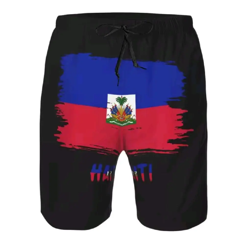 Haiti Bkack 3D Print Men's Shorts - Comfortable Fit, Ideal for Casual Wear