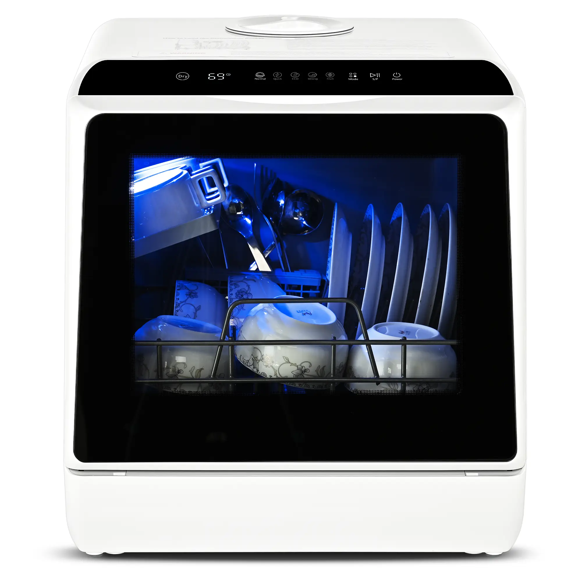 Simzlife 4 Place Setting Portable Mini Dishwasher Countertop with 5-Liter Built-in Water Tank and Air-Dry Function, 5 Washing Programs