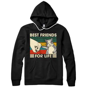 Personalized Retro Vintage Squirrel Best Friend For Life Fist Bump Pullover Hoodie