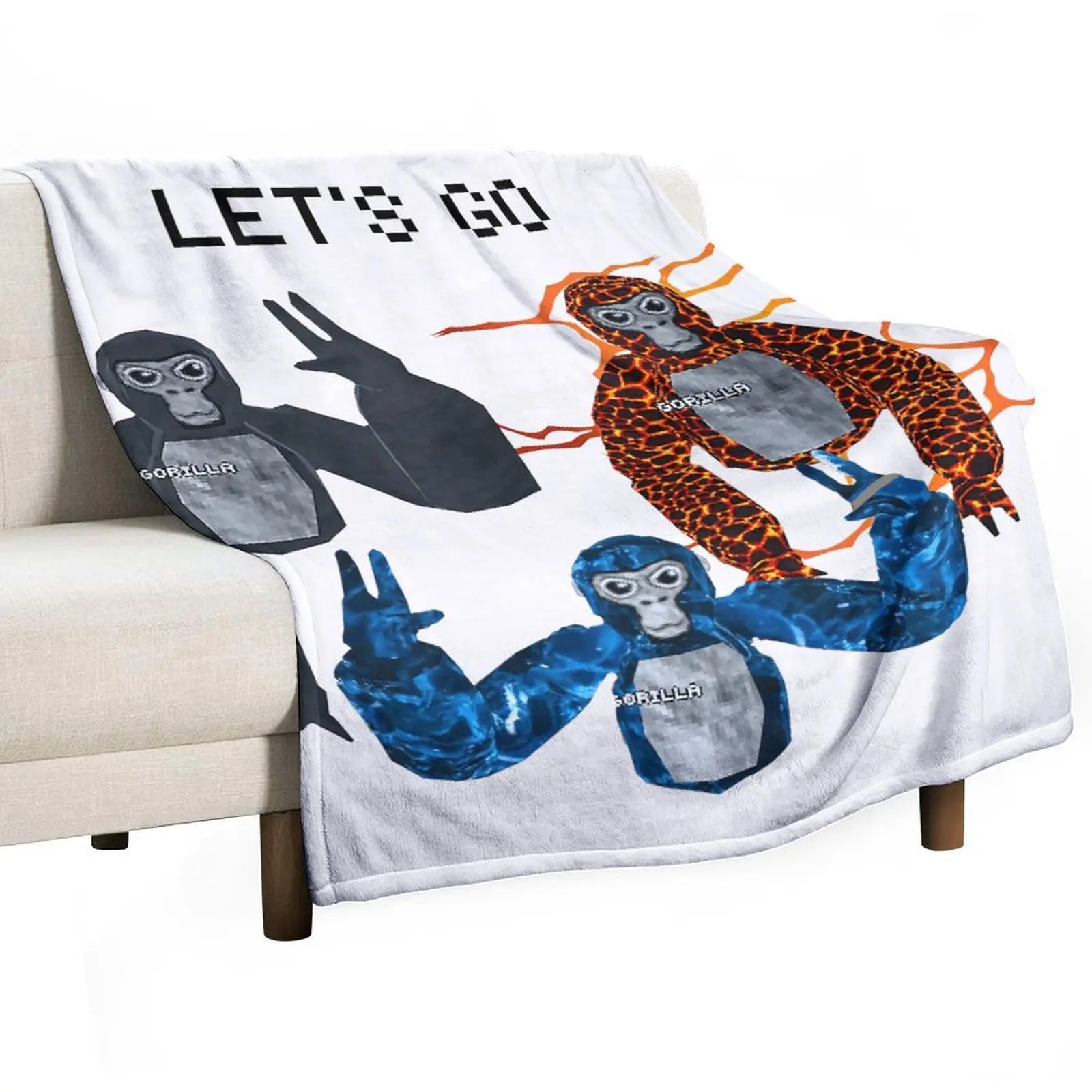 Gorilla Tag Classic Durable Breathable Thermal Flannel Throw Blanket - Cozy Lightweight Patterned, Machine Washable for Couch Decor, Bedding; Father's Day, Valentine's Day, Friend's Birthday Gifts, Housewarming