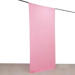 Pink 4-Way Stretch Spandex Backdrop Drape Curtain, Wrinkle Free Event Divider Panel with Rod Pockets - 5ftx10ft