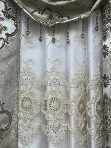 Tina 5 Piece Brown Luxury Curtain Set for 39” Window | Elegant Window Treatment