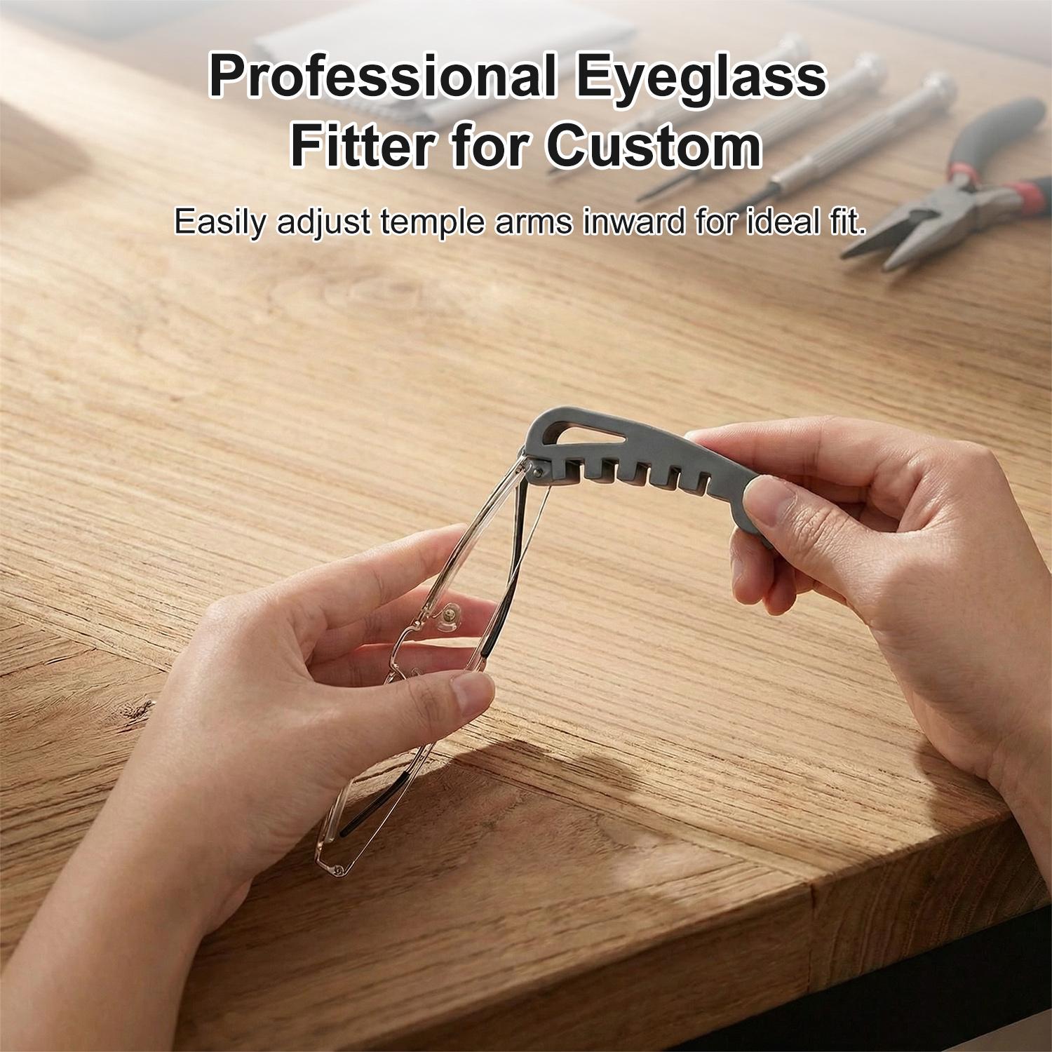 Eyeglass Frame Adjustment Tool,Upgraded Glasses Frame Bender for Temple Arms & Nose Pads Curvature,5-in-1 Optician Tools for DIY Glasses Repair & Tightening