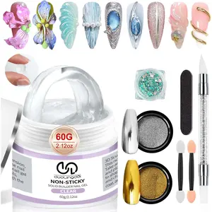 DLD 3D Nail Gel Sculpting Gel for Nail Art Manicure 60g Gel Nail Art Non Sticky Hand Carving Gel UV LED Nail Extension Gel Solid Builder Gel for Nails clear Gel Nail Polish