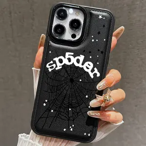 Stylish Spiderweb Star Pattern Shockproof Phone Case Compatible with iPhone 15 Pro Max, Full Coverage Anti-Drop Design for iPhone Series
