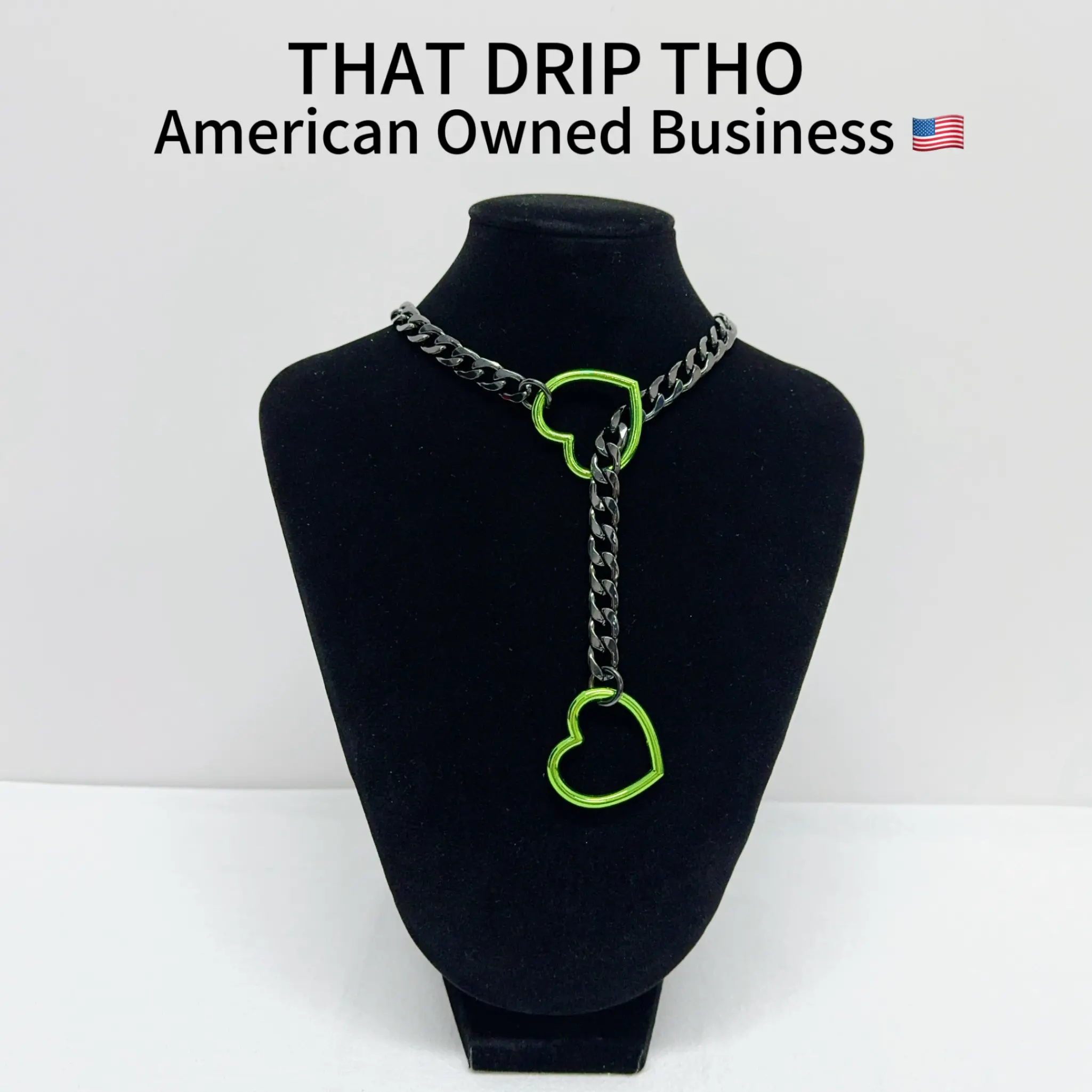 Green Heart-Black Chain