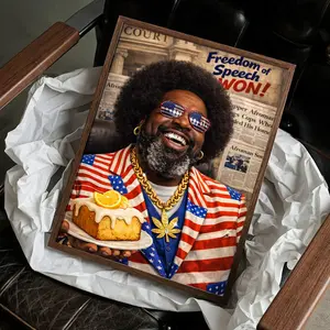 Freedom of Speech Won Poster, Afro American Street Art Wall Decor, USA Flag Style Canvas Print, Unique Home Decor