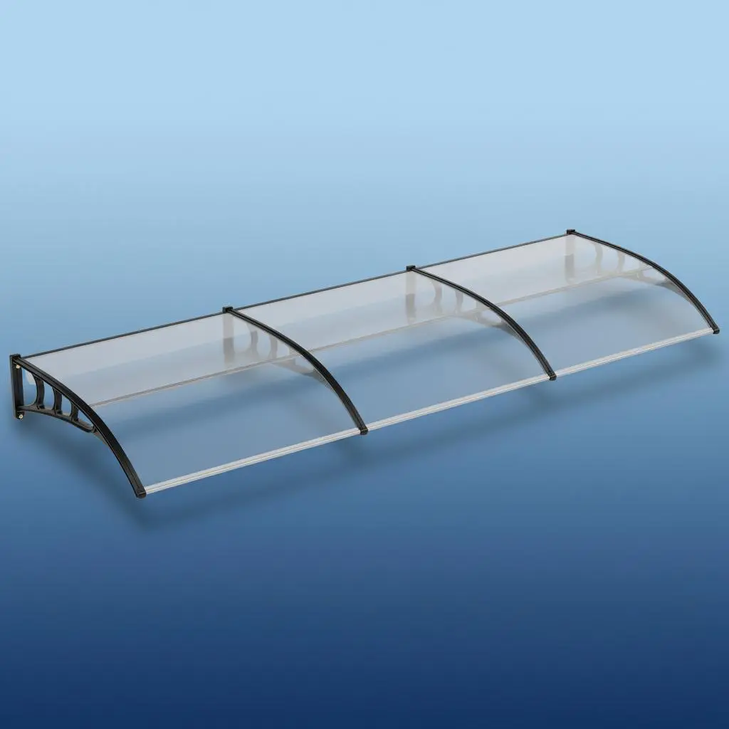 Garvee Upgraded UV, Rain & Snow Protection Polycarbonate Door Awning Canopy – Durable Plastic Steel Bracket – Ideal Outdoor Window & Entrance Shelter for Porch & Front Door – Outdoor Canopy